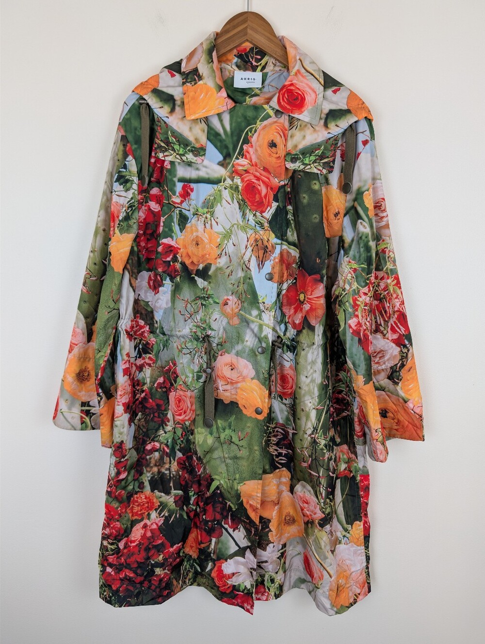 Akris Punto Cactus Blossom Hooded Parka Coat